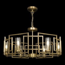 59735-045 Gold 6 Light Centre Fitting with Clear Glasses