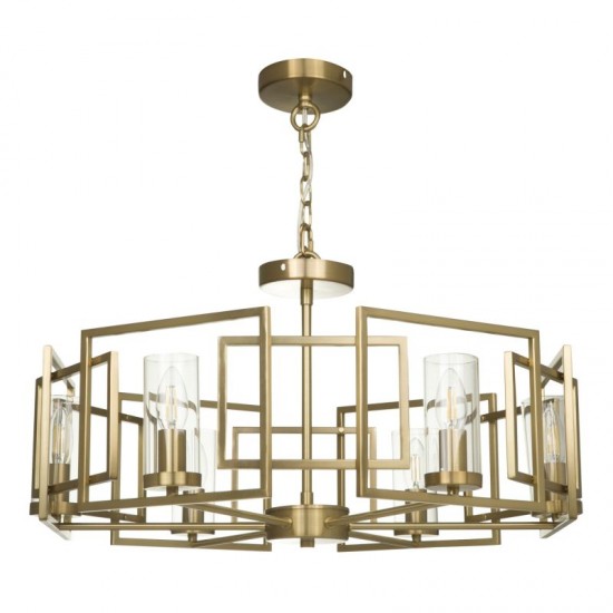 59735-045 Gold 6 Light Centre Fitting with Clear Glasses