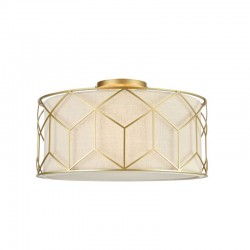 42525-045 Linen with Stencil Pattern 3 Light Ceiling Lamp