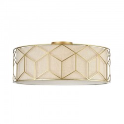 42526-045 Linen with Stencil Pattern 5 Light Ceiling Lamp