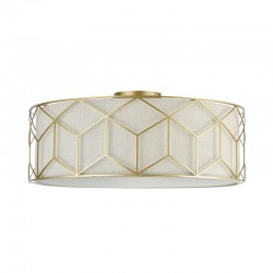 42526-045 Linen with Stencil Pattern 5 Light Ceiling Lamp