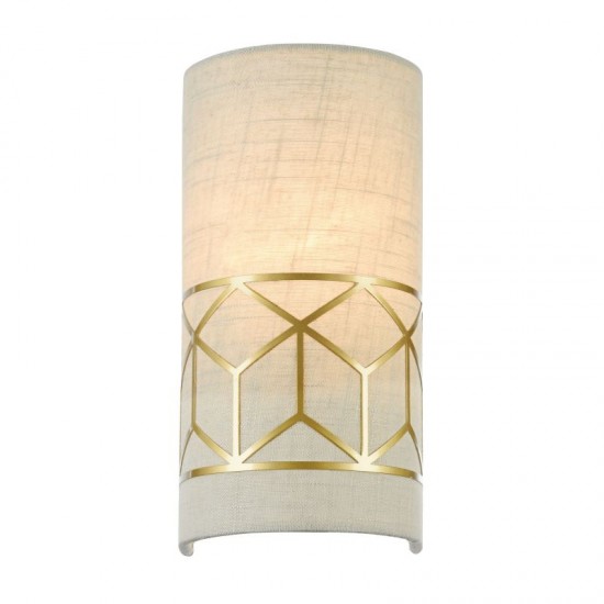 42527-045 Linen with Stencil Pattern Wall Lamp