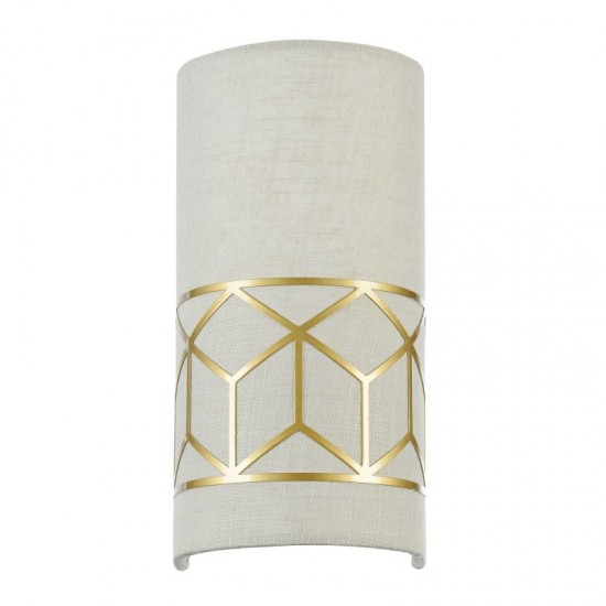 42527-045 Linen with Stencil Pattern Wall Lamp