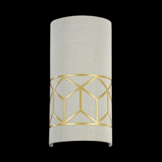 42527-045 Linen with Stencil Pattern Wall Lamp