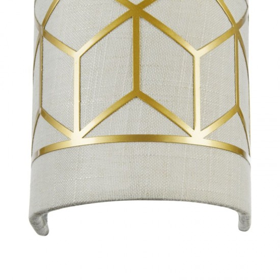 42527-045 Linen with Stencil Pattern Wall Lamp
