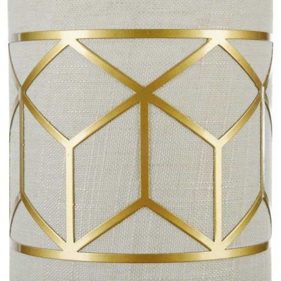 42527-045 Linen with Stencil Pattern Wall Lamp