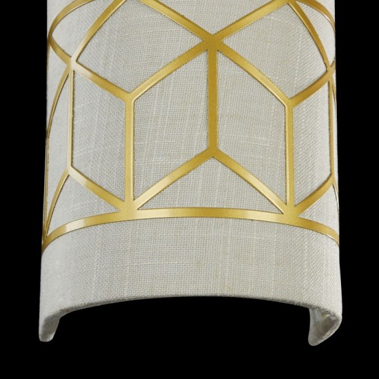 42527-045 Linen with Stencil Pattern Wall Lamp