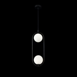 54170-045 Black 2 Light Pendant with White Glasses