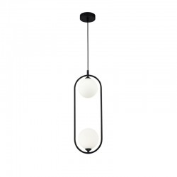 54170-045 Black 2 Light Pendant with White Glasses