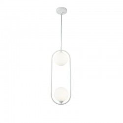 54171-045 White 2 Light Pendant with White Glasses