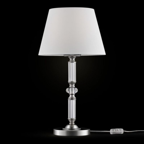 62585-045 White & Polished Stainless Steel Table Lamp