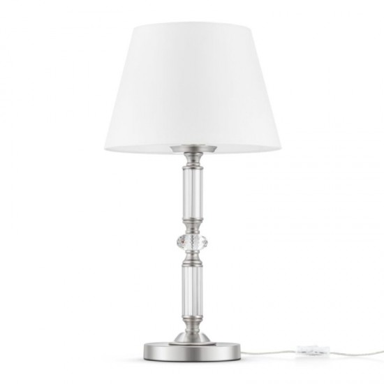 62585-045 White & Polished Stainless Steel Table Lamp