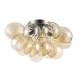 17783-045 Nickel 4 Light Ceiling Lamp with Amber Mirrored Glasses