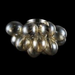 17783-045 Nickel 4 Light Ceiling Lamp with Amber Mirrored Glasses