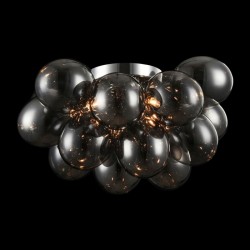 17784-045 Nickel 4 Light Ceiling Lamp with Smoked Mirrored Glasses