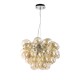 17785-045 Nickel 8 Light Pendant with Amber Mirrored Glasses