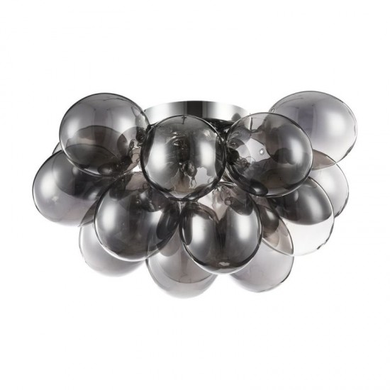17784-045 Nickel 4 Light Ceiling Lamp with Smoked Mirrored Glasses