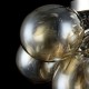 17783-045 Nickel 4 Light Ceiling Lamp with Amber Mirrored Glasses