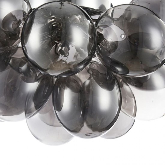 17784-045 Nickel 4 Light Ceiling Lamp with Smoked Mirrored Glasses