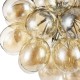 17785-045 Nickel 8 Light Pendant with Amber Mirrored Glasses