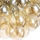 17785-045 Nickel 8 Light Pendant with Amber Mirrored Glasses