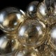 17785-045 Nickel 8 Light Pendant with Amber Mirrored Glasses