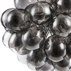 17786-045 Nickel 8 Light Pendant with Smoked Mirrored Glasses