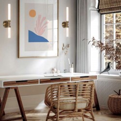 68632-045 Brass LED Wall Lamp with Double Glasses