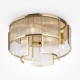 73424-045 Gold 6 Light Semi Flush with Clear Rods