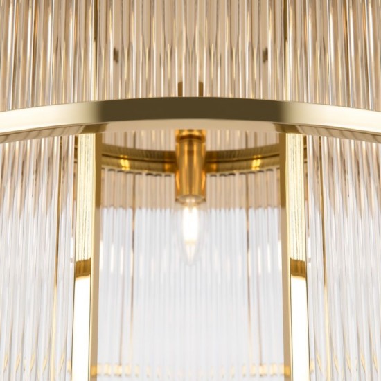 73484-045 Gold 9 Light Semi Flush with Clear Rods