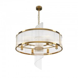73485-045 Gold 6 Light Pendant with Clear Rods
