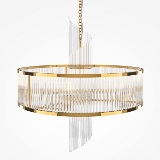 73485-045 Gold 6 Light Pendant with Clear Rods