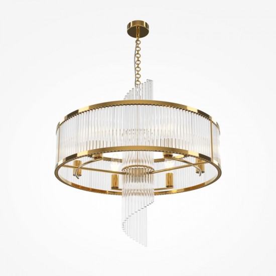 73485-045 Gold 6 Light Pendant with Clear Rods