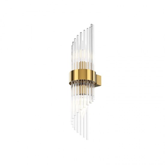 73486-045 Gold 2 Light Wall Lamp with Clear Rods