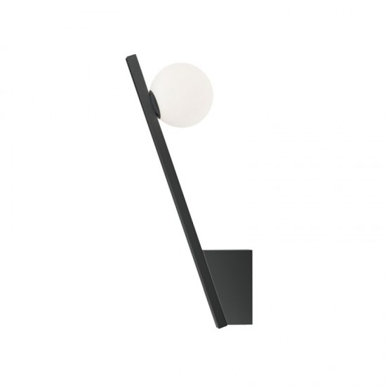 74129-045 Black Wall Lamp with White Glass