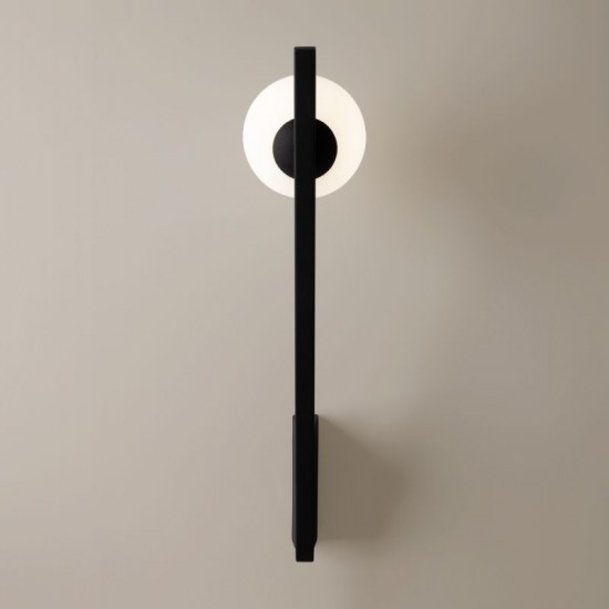 74129-045 Black Wall Lamp with White Glass