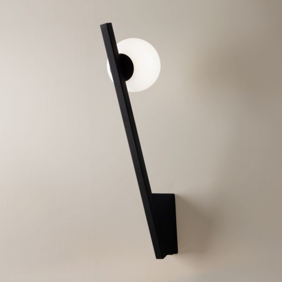 74129-045 Black Wall Lamp with White Glass