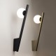 74129-045 Black Wall Lamp with White Glass