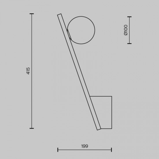 74129-045 Black Wall Lamp with White Glass