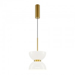73523-045 Gold LED Pendant with White Glass