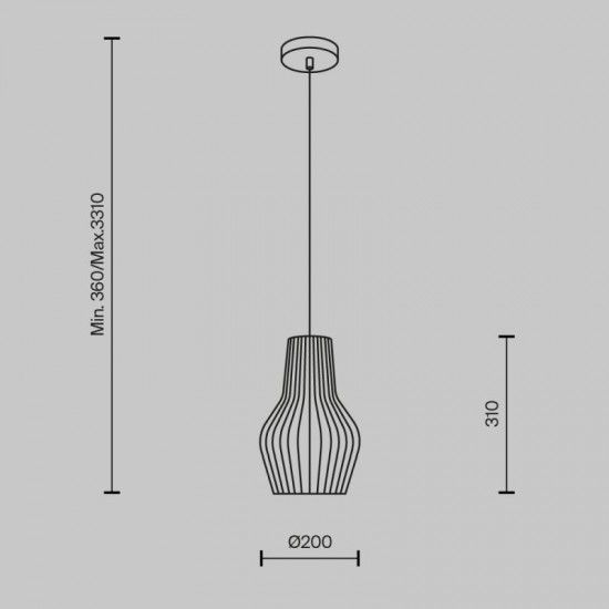 73599-045 Natural Wood Pendant ∅ 20 cm