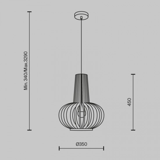 73601-045 Natural Wood Pendant ∅ 35 cm