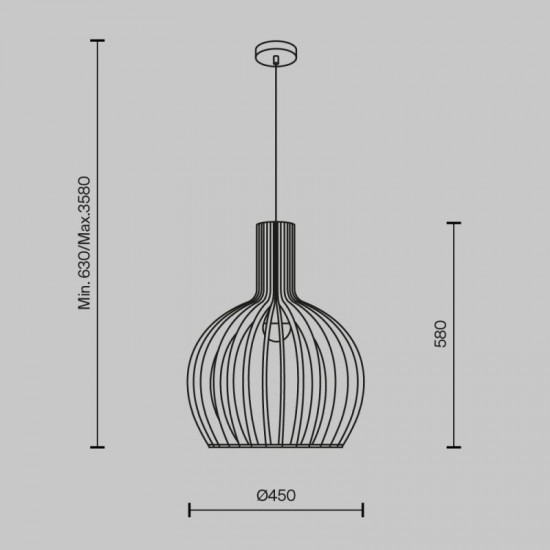 73597-045 Natural Wood Pendant ∅ 45 cm