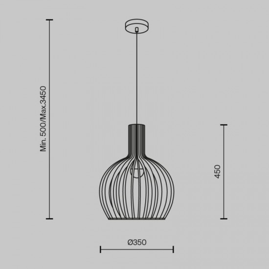 73602-045 Natural Wood Pendant ∅ 35 cm