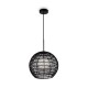 73458-045 Black Wicker Pendant with White Glass Diffuser
