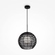 73458-045 Black Wicker Pendant with White Glass Diffuser