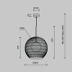 73458-045 Black Wicker Pendant with White Glass Diffuser