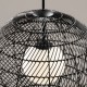 73458-045 Black Wicker Pendant with White Glass Diffuser