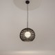 73458-045 Black Wicker Pendant with White Glass Diffuser