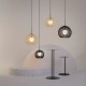 73458-045 Black Wicker Pendant with White Glass Diffuser